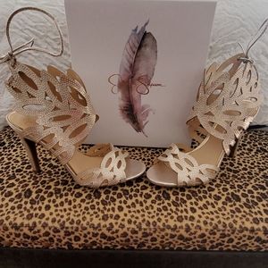 Pearl Gold Ankle Wrap Sandals